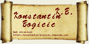 Konstantin Bogičić vizit kartica